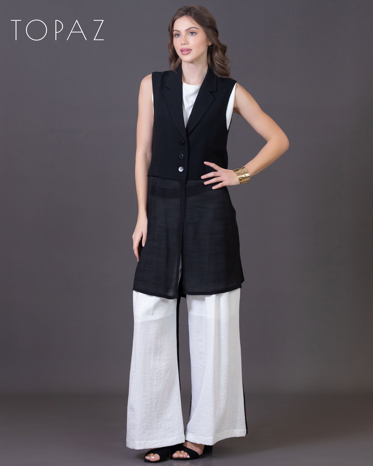 Linen and Voile Vest