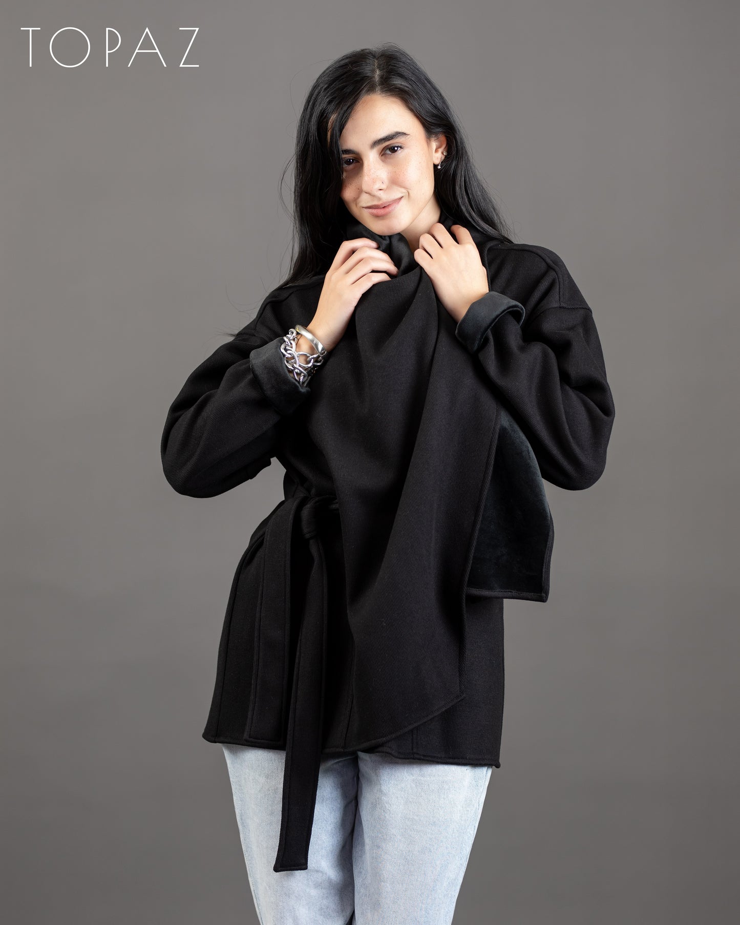 Knit Jacket With Shaal