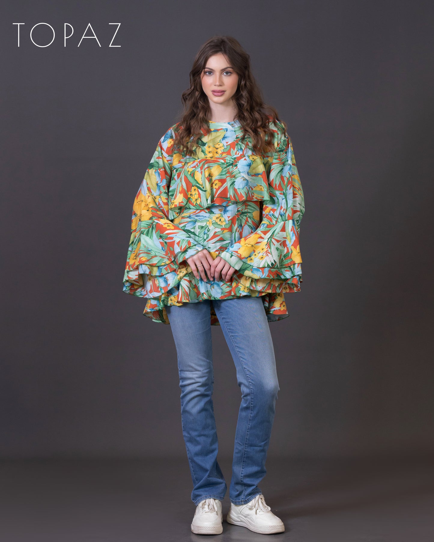 Floral Top with Ruffles