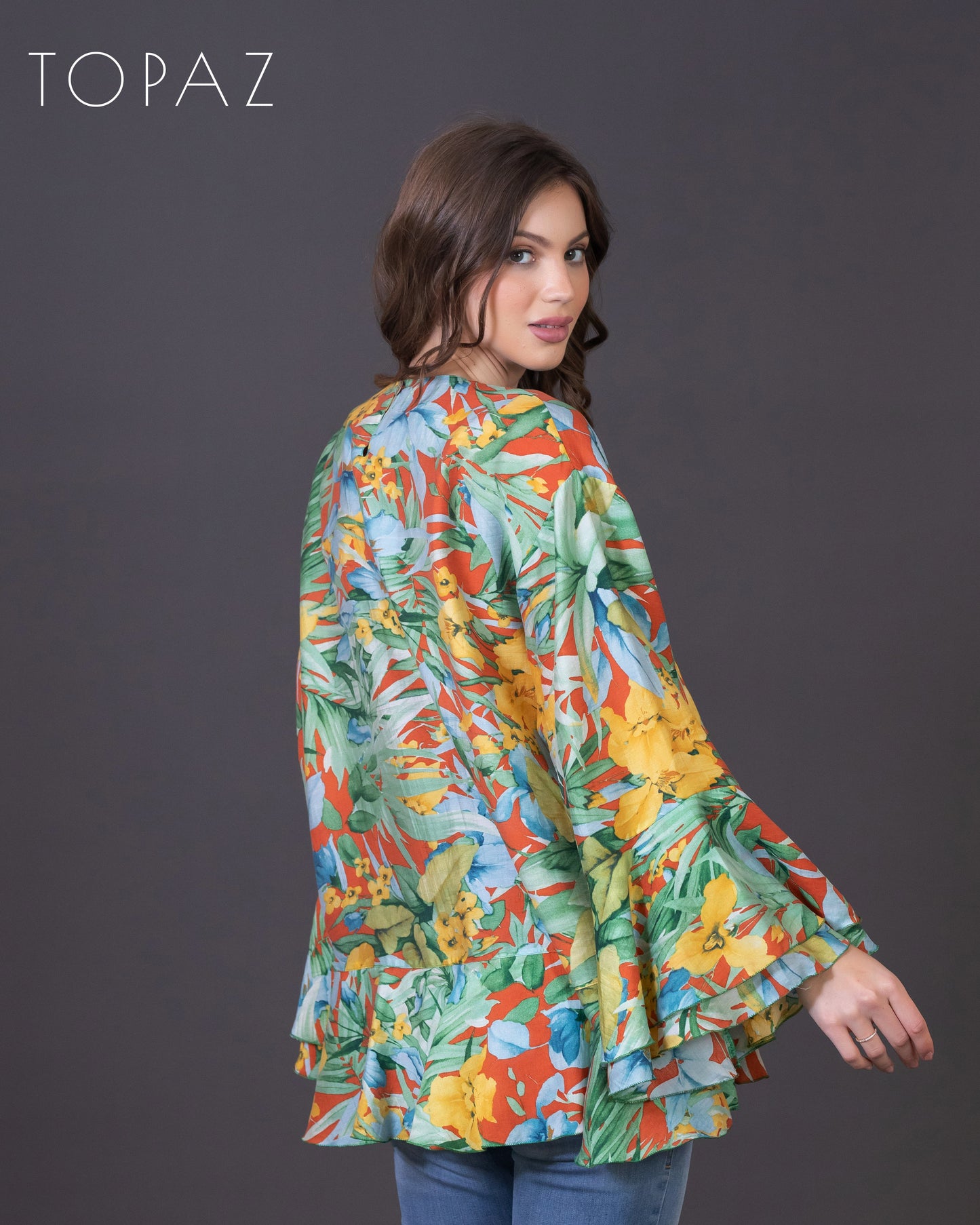 Floral Top with Ruffles