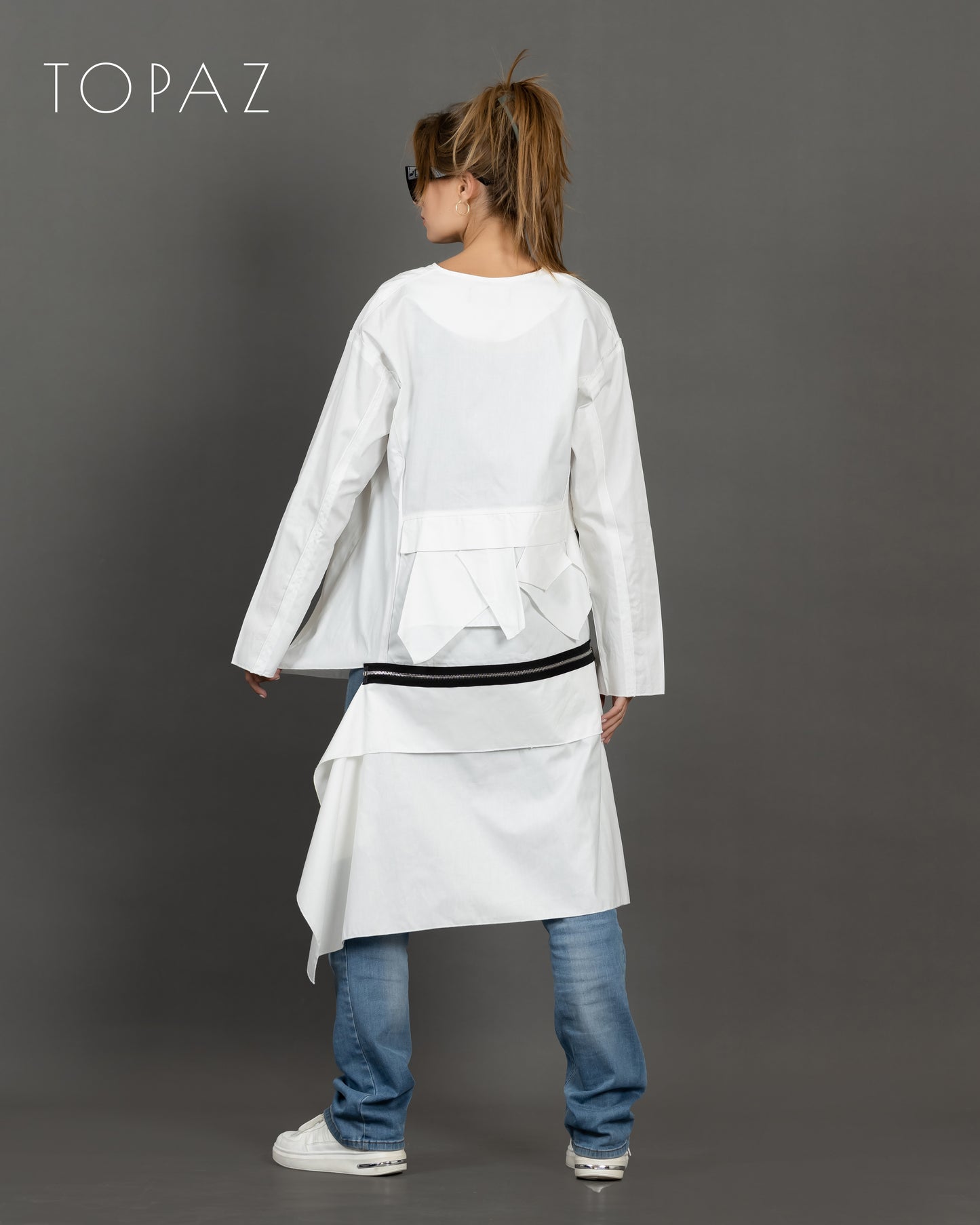 Poplin Tunic Featuring Zippers