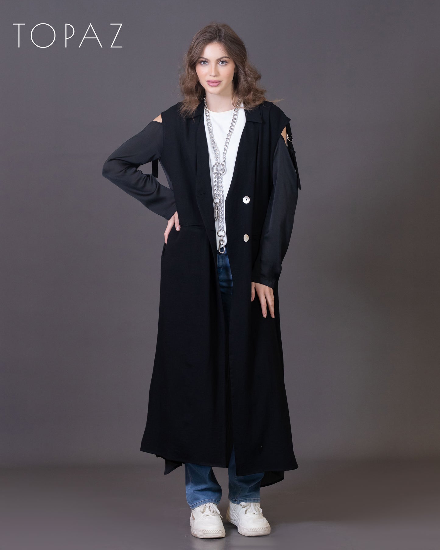 Linen Tunic with Satin