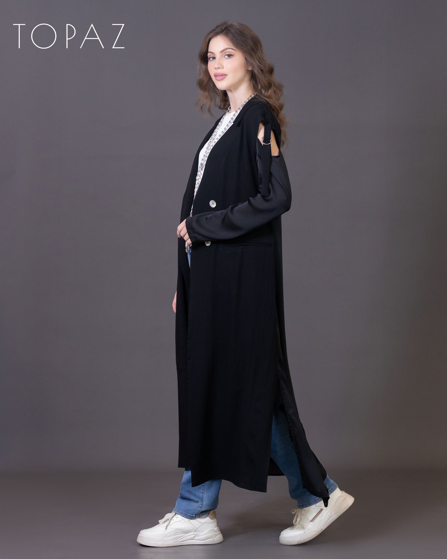 Linen Tunic with Satin