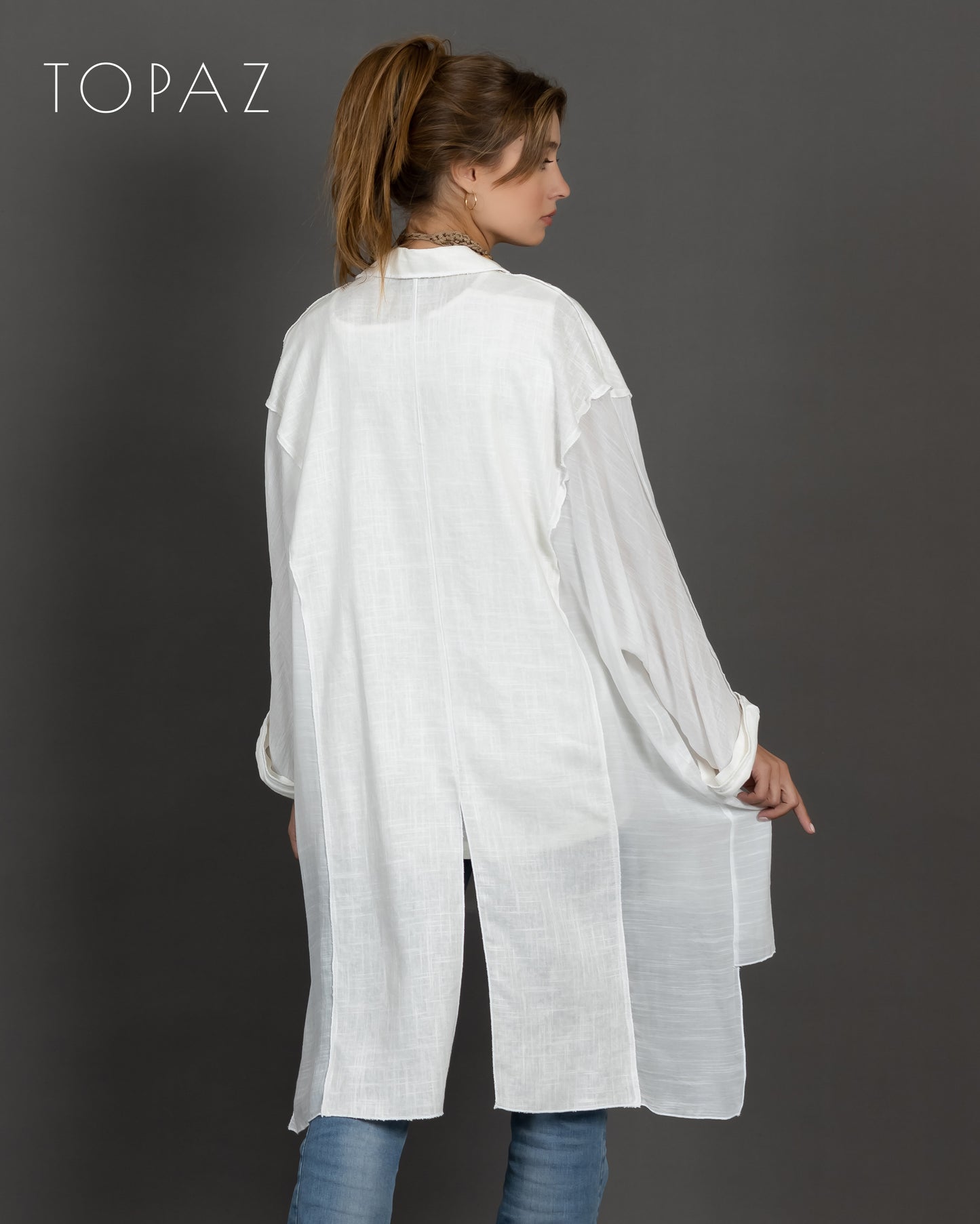 Linen Jacket with Voile Panels