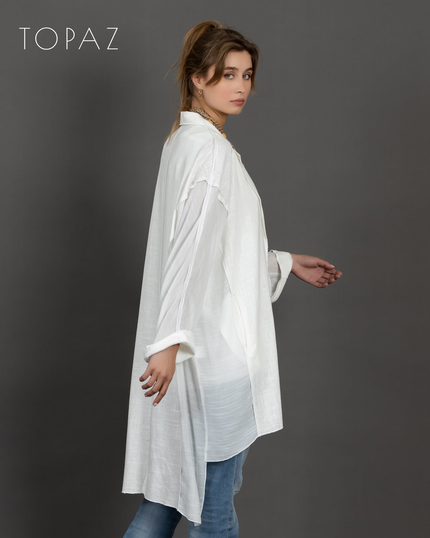 Linen Jacket with Voile Panels