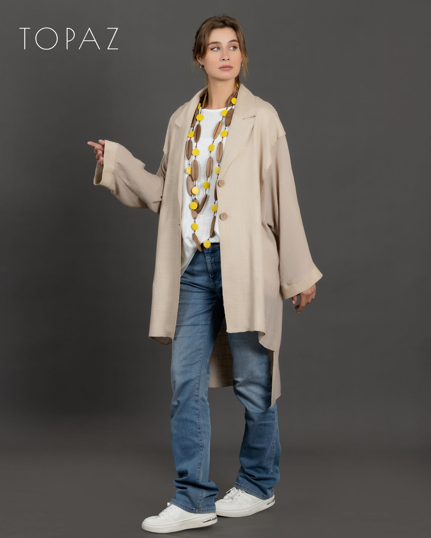 Linen Jacket with Voile Panels