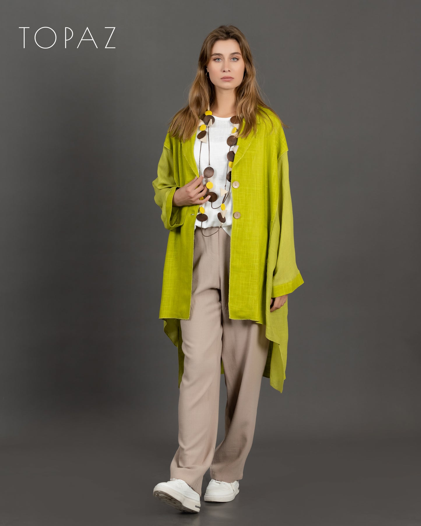 Linen Jacket with Voile Panels