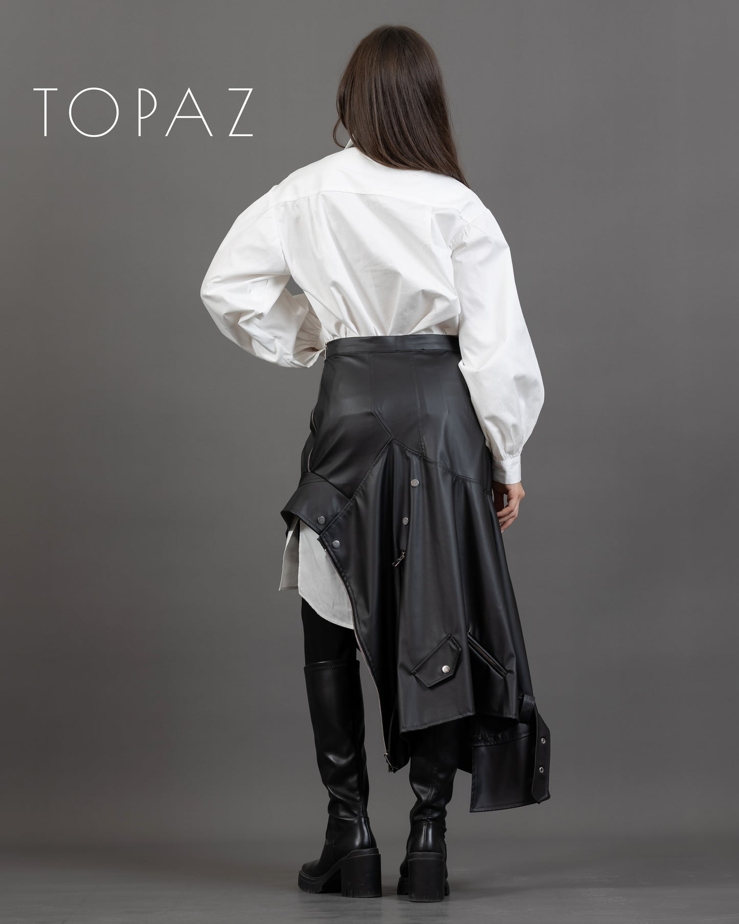 Leather Skirt with Zippers