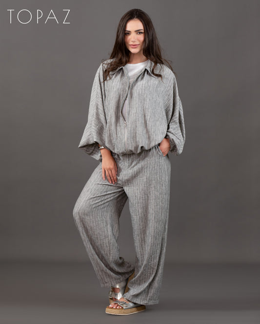 Metallic Striped Linen Set
