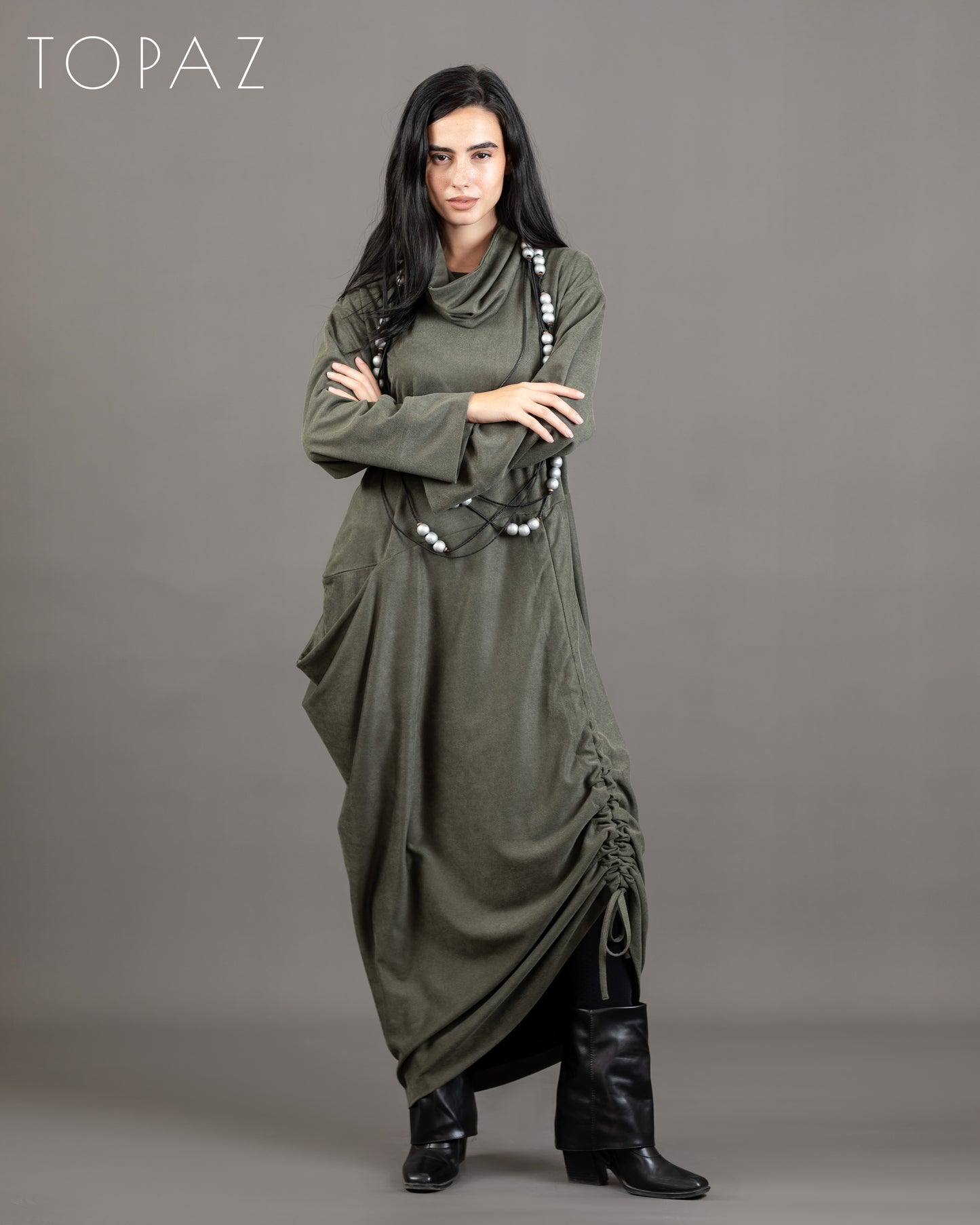 Asymmetrical Draped Dress