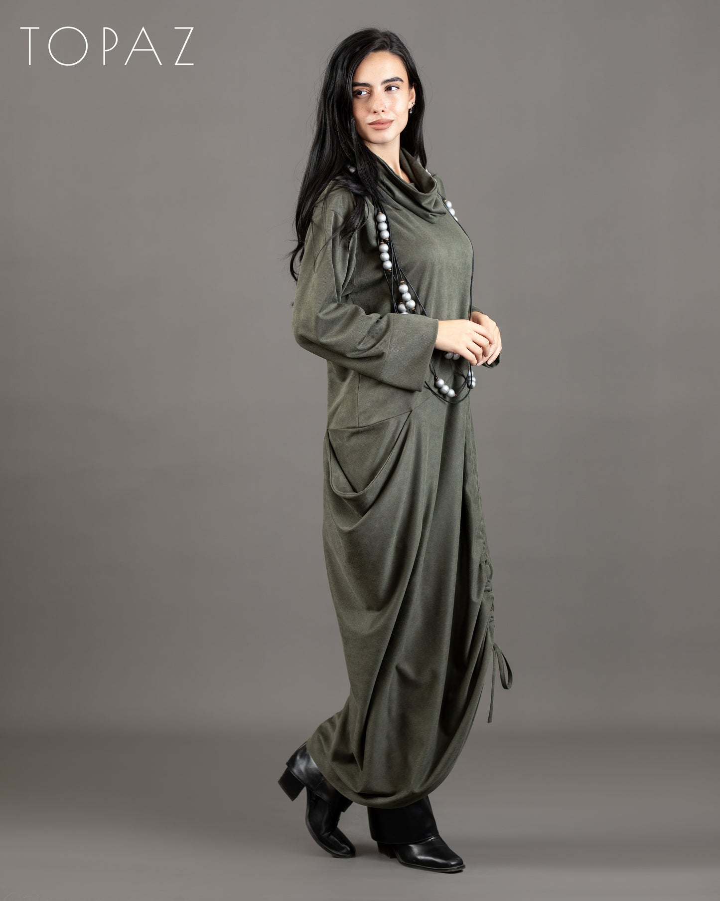 Asymmetrical Draped Dress