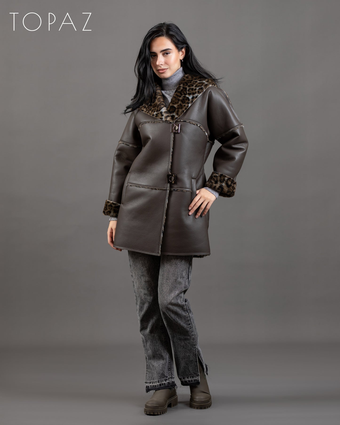 Leather Jacket with Fur