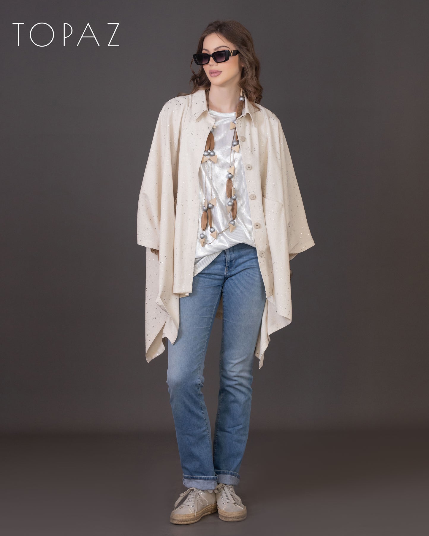 Metallic Polka Dot Poncho