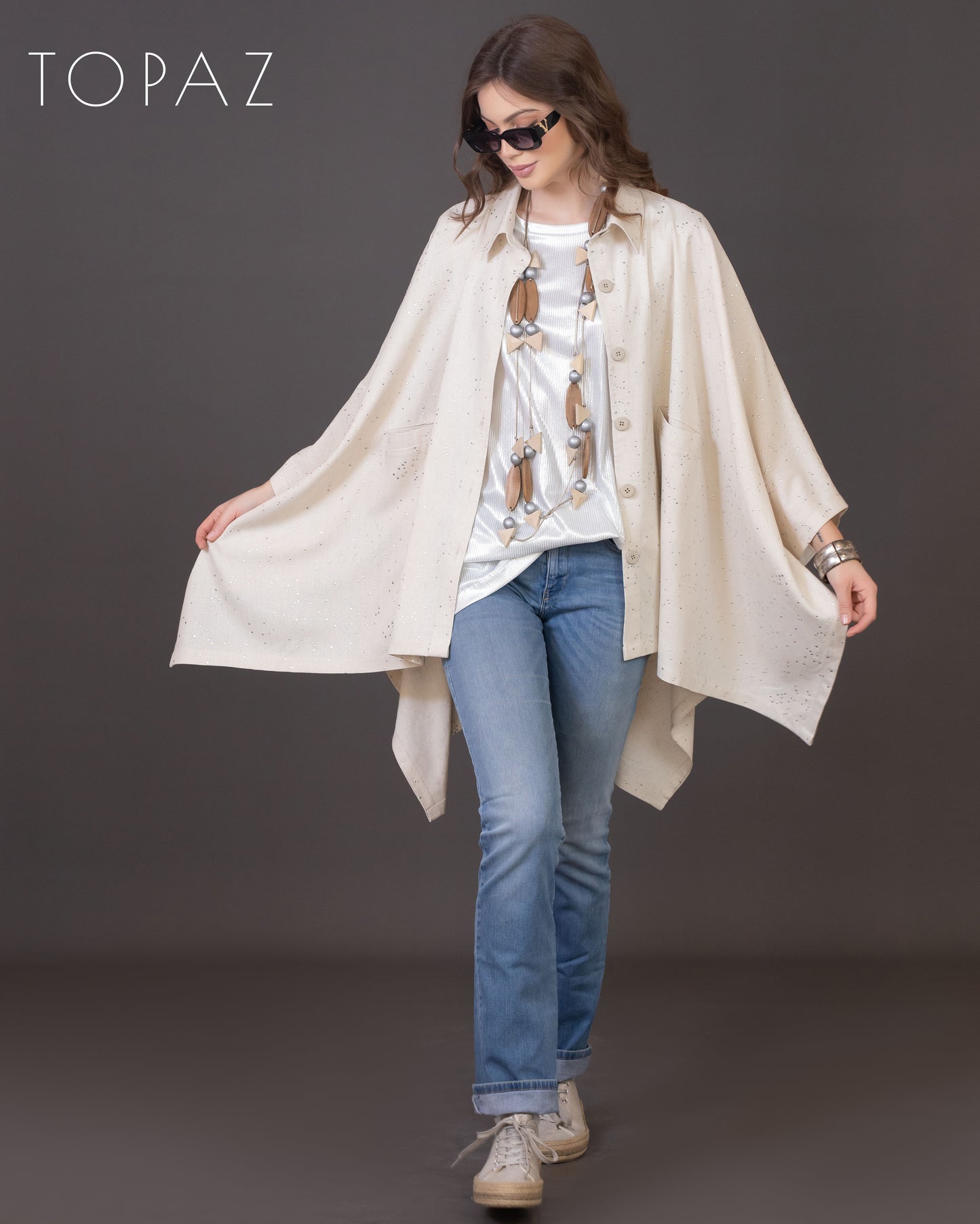 Metallic Polka Dot Poncho