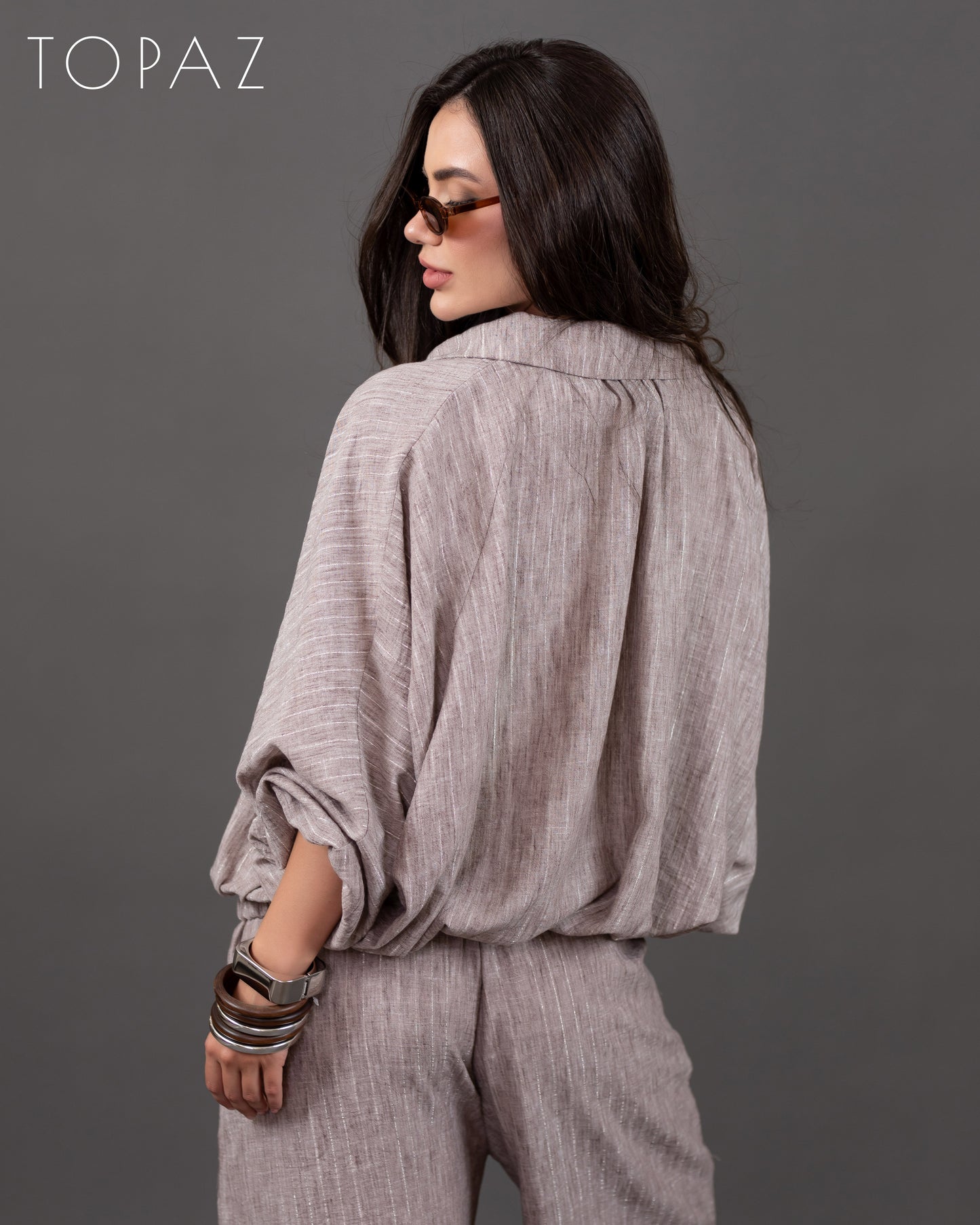 Metallic Striped Linen Set