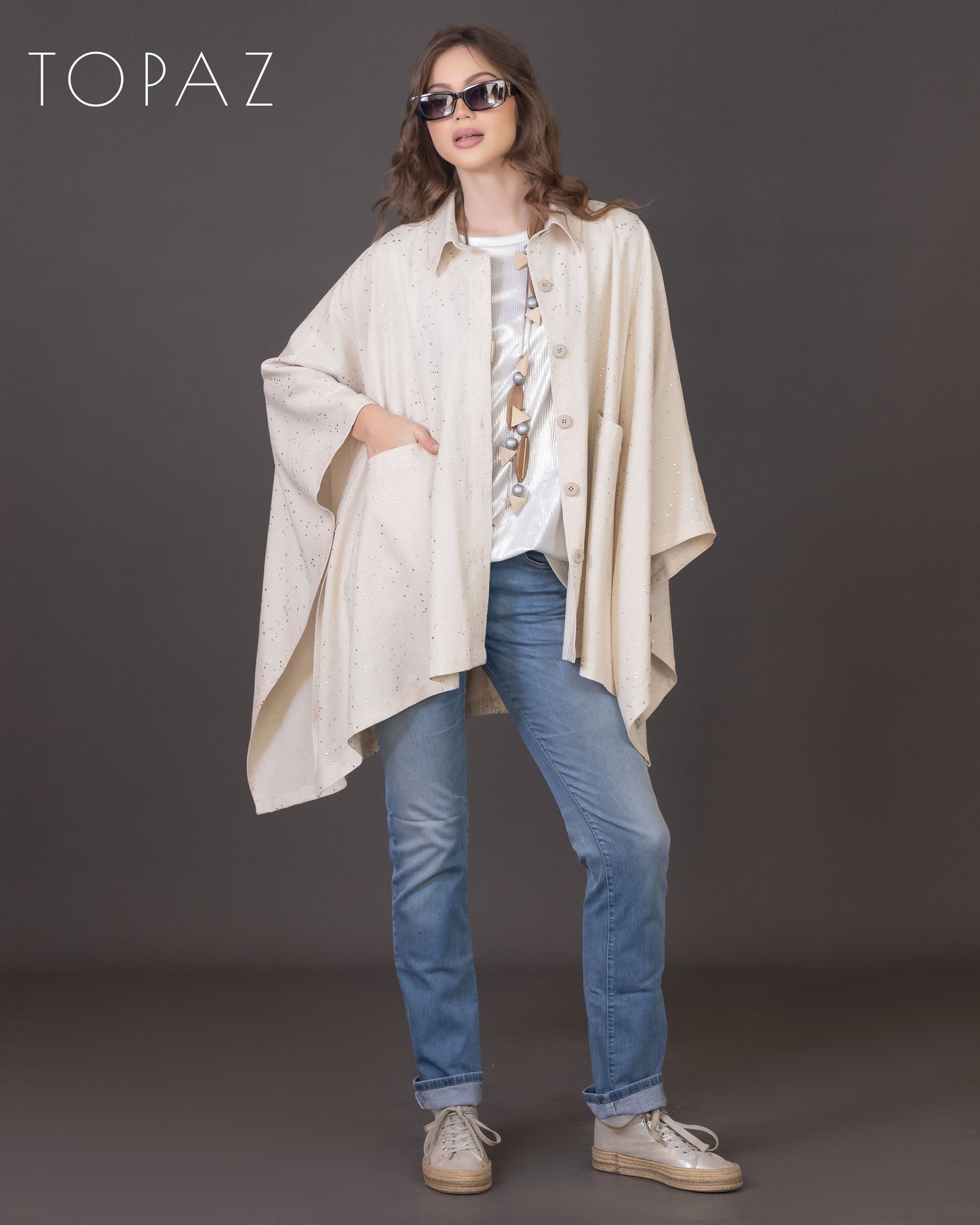 Metallic Polka Dot Poncho