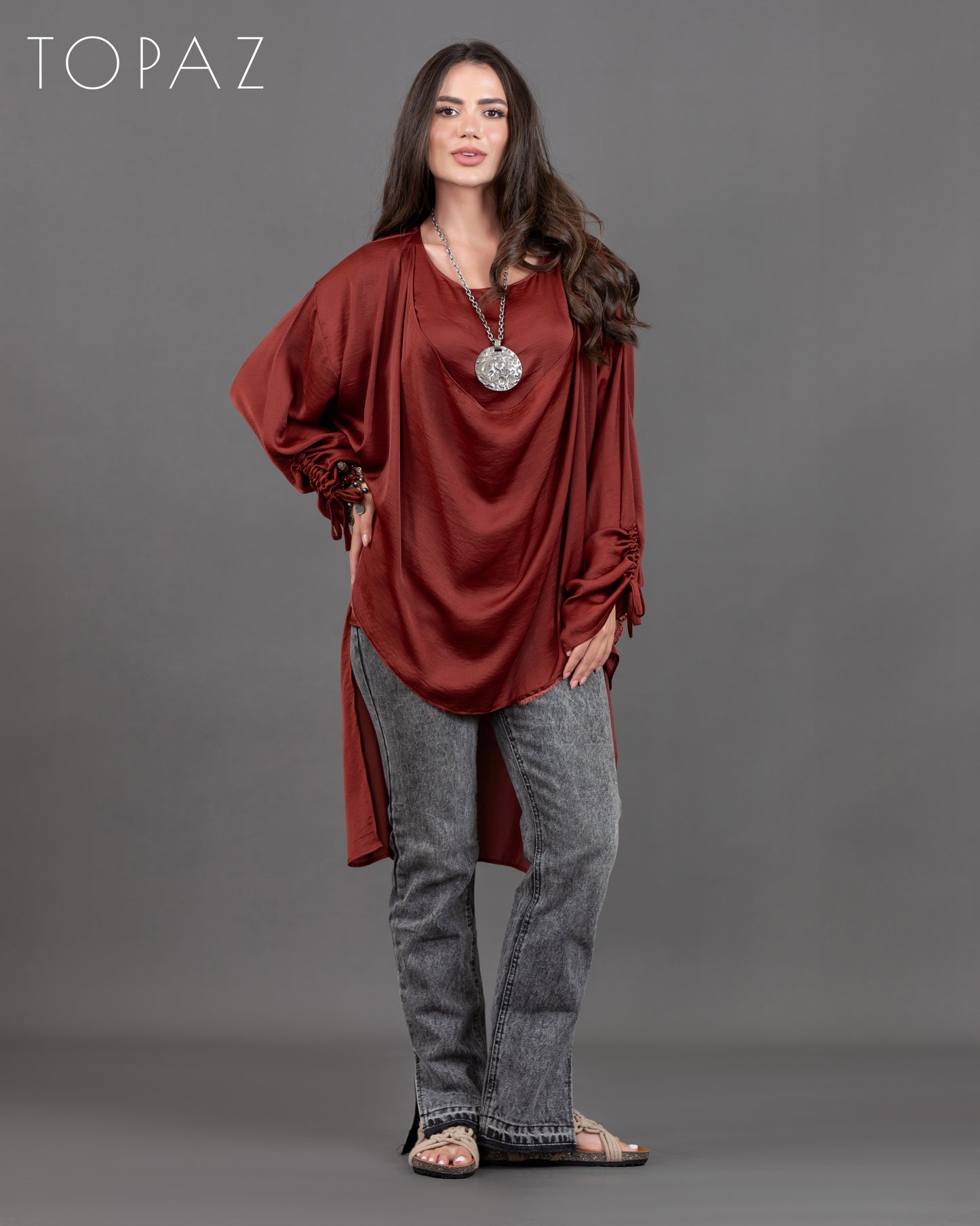 Two-Layer Satin Blouse