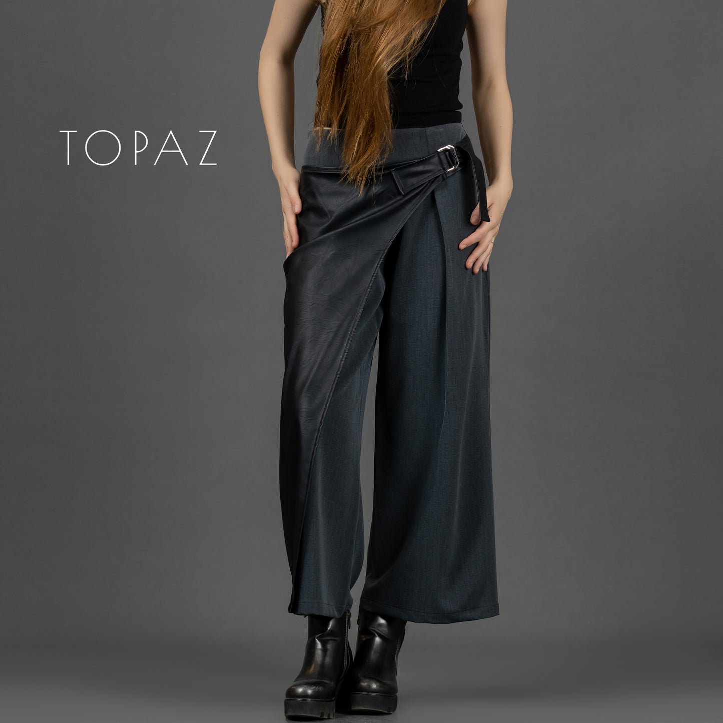 Pants with Leather Panel