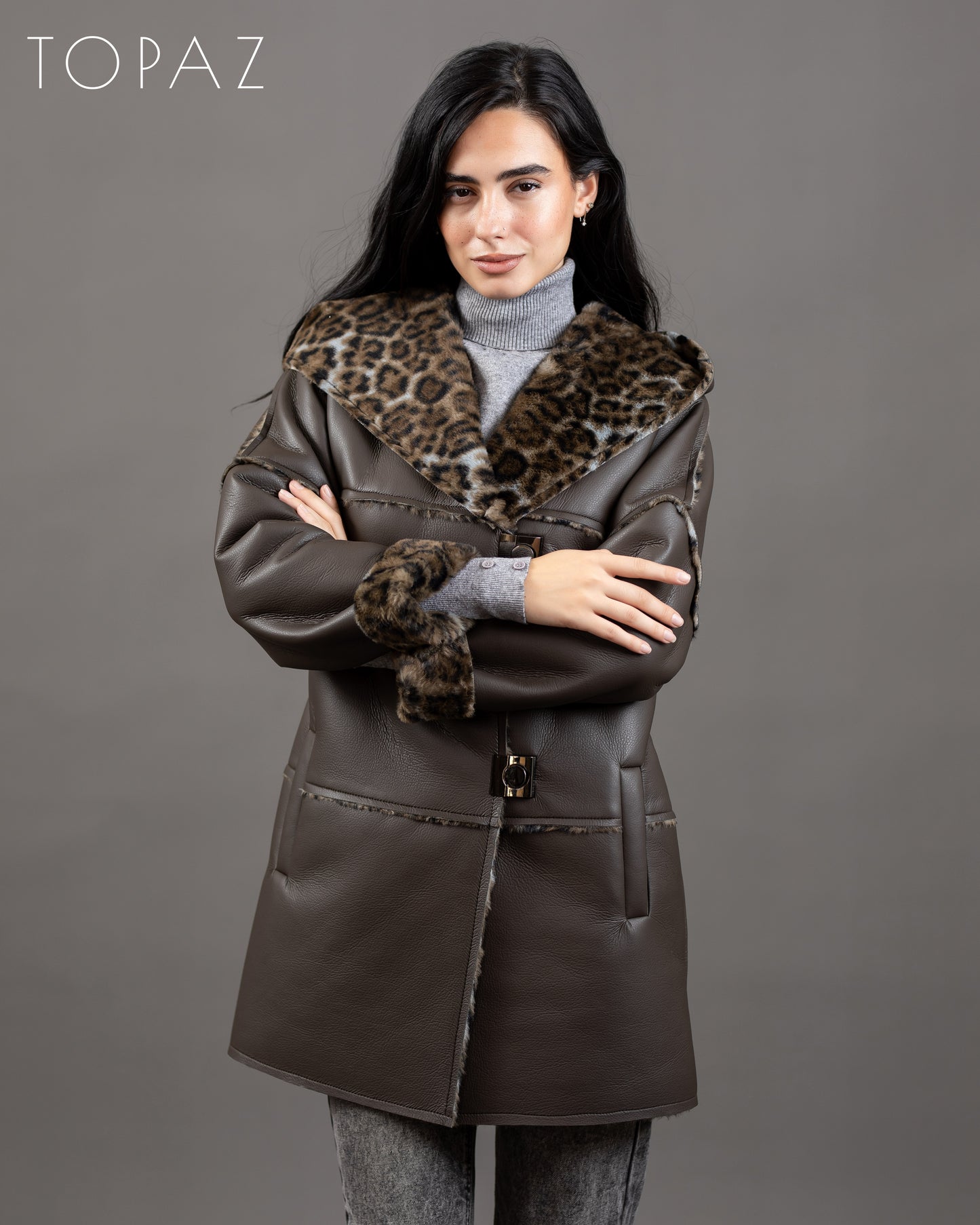 Leather Jacket with Fur