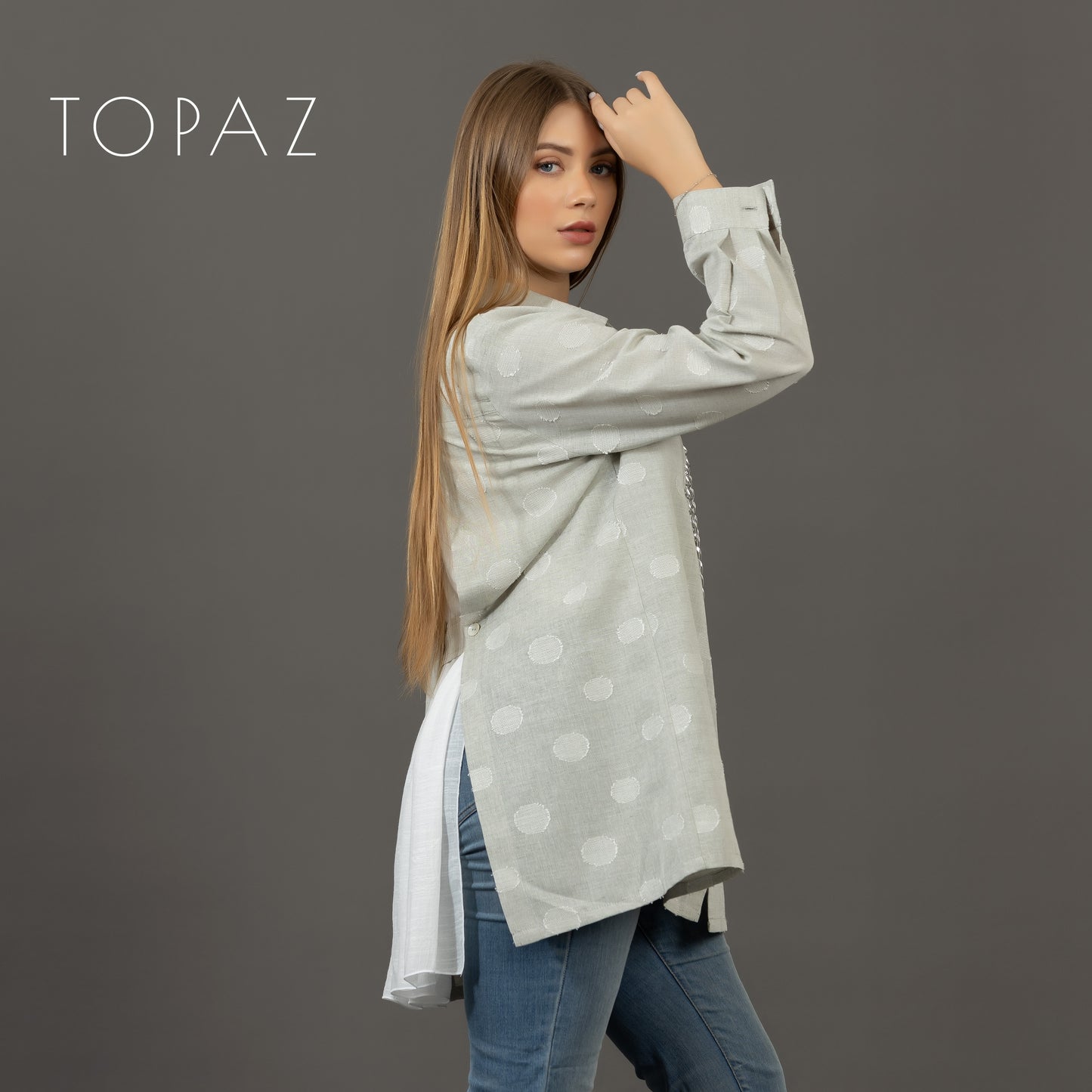 Blouse with Voile Back Panel