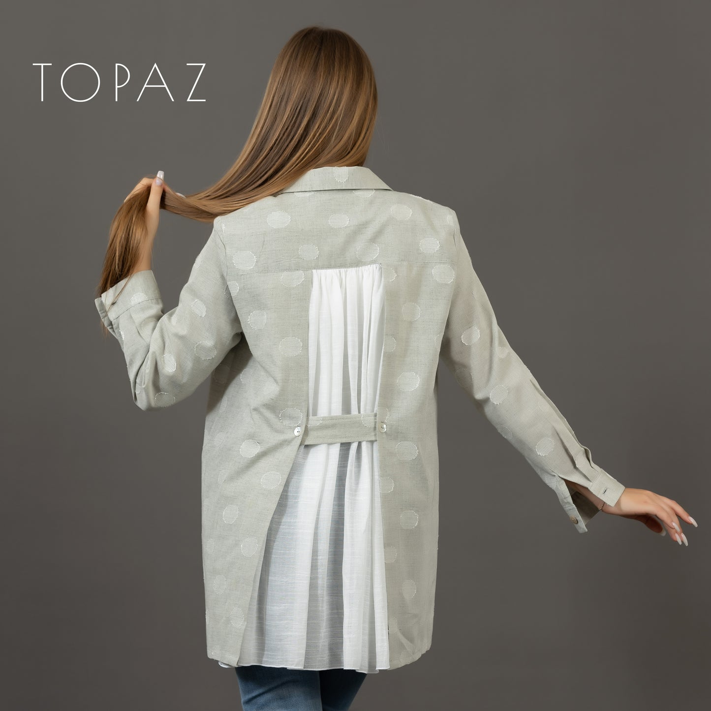 Blouse with Voile Back Panel