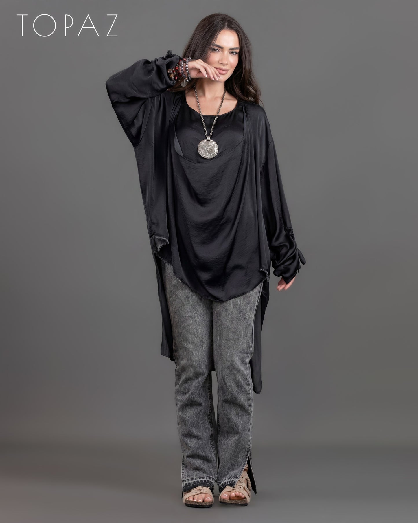 Two-Layer Satin Blouse