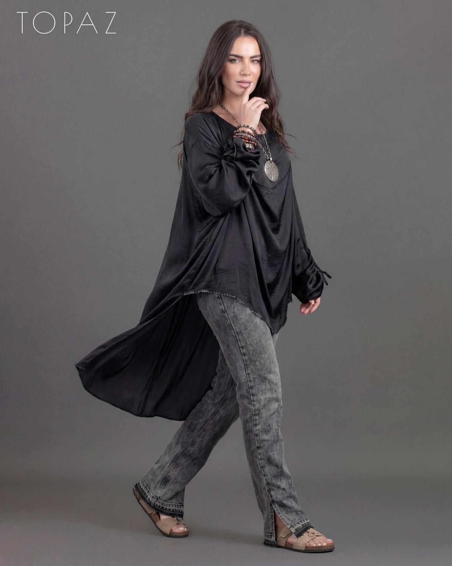 Two-Layer Satin Blouse