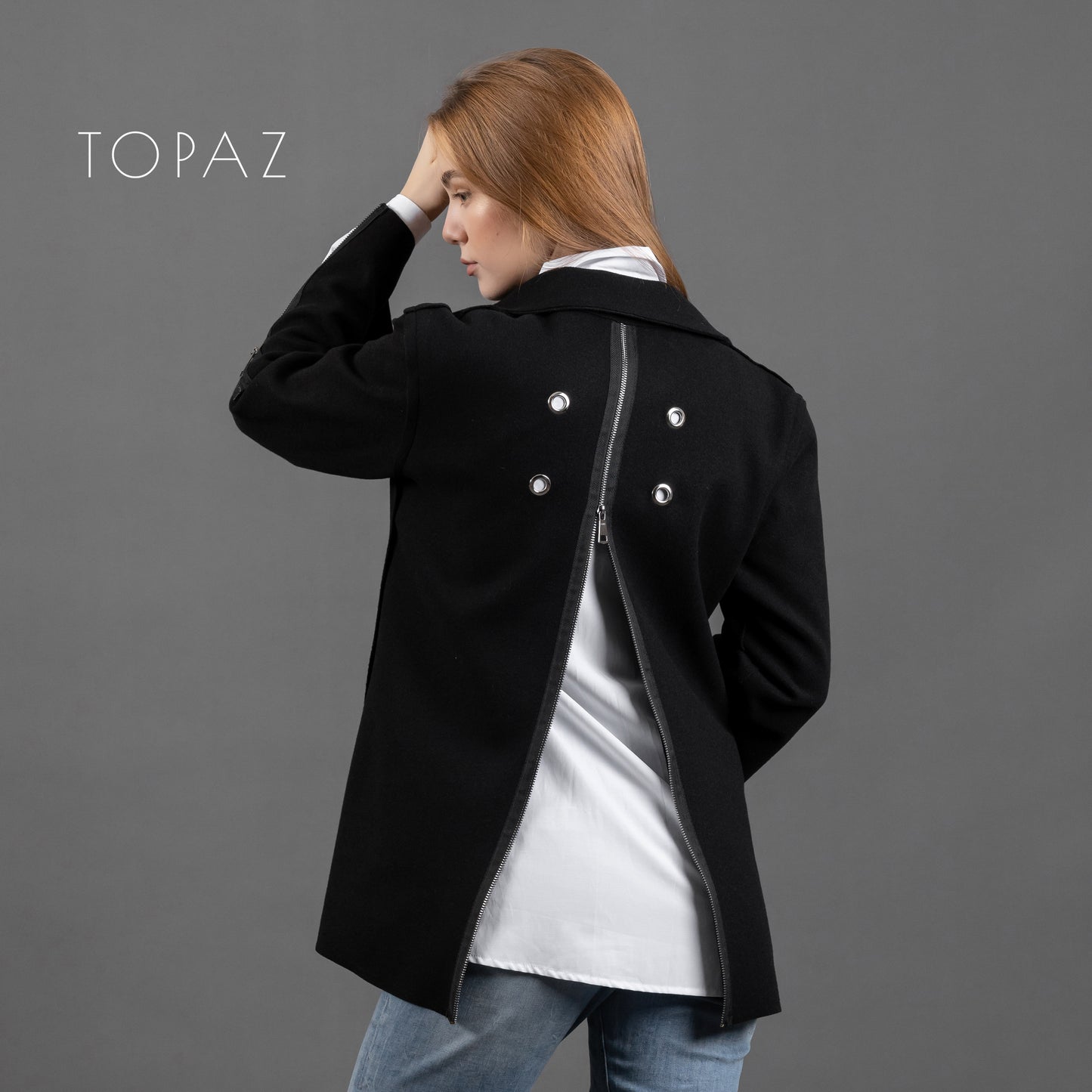 Jacket with Back Zipper