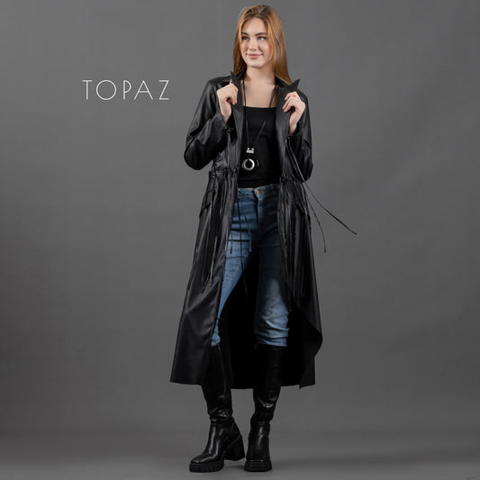 Leather Coat with Fringes