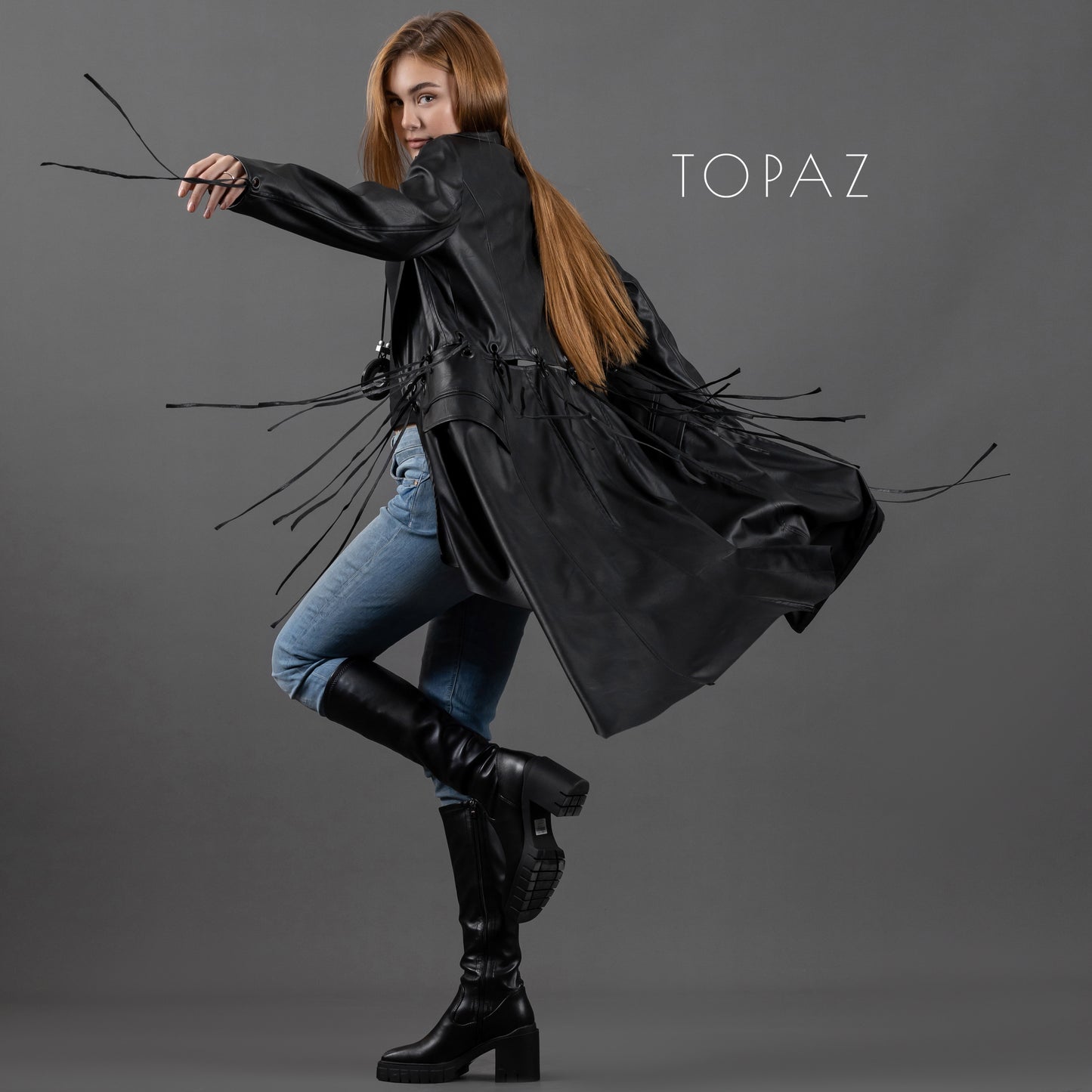 Leather Coat with Fringes