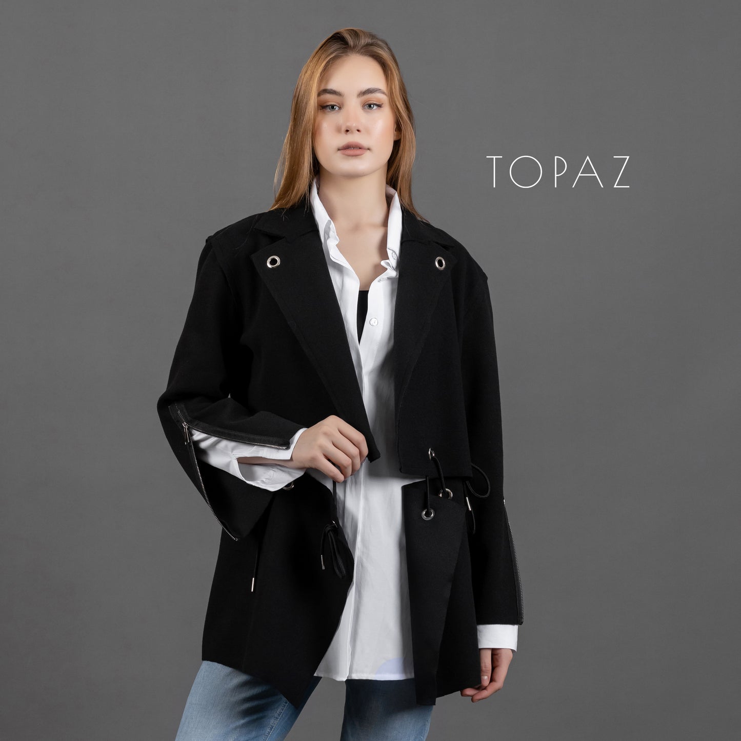 Jacket with Back Zipper