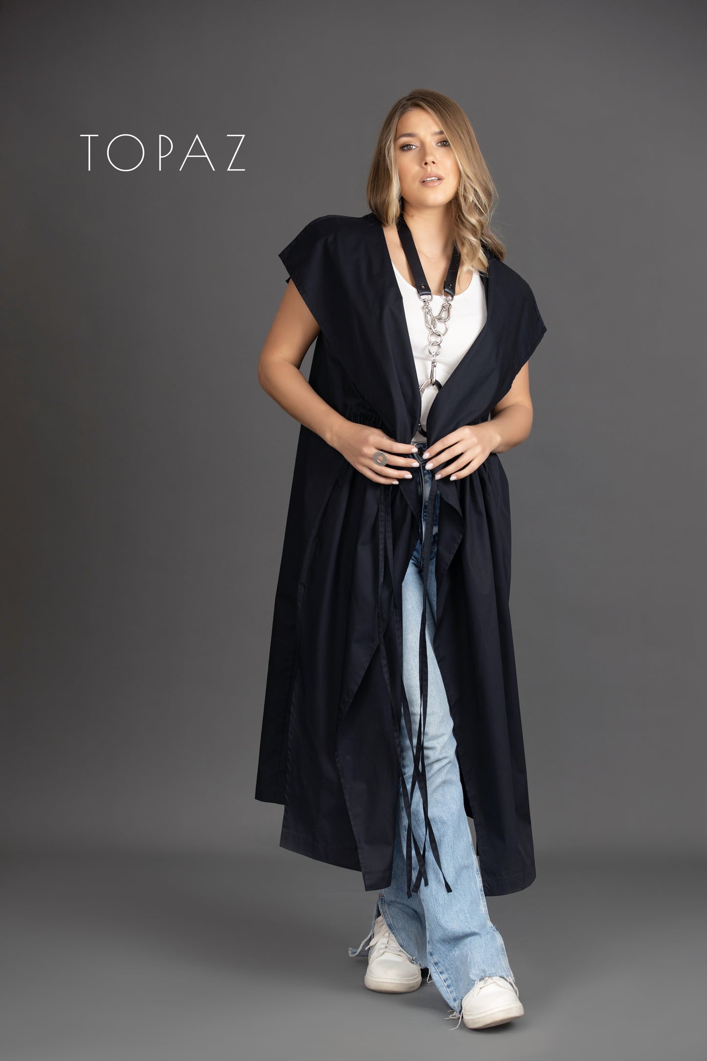 Long Poplin Gilet