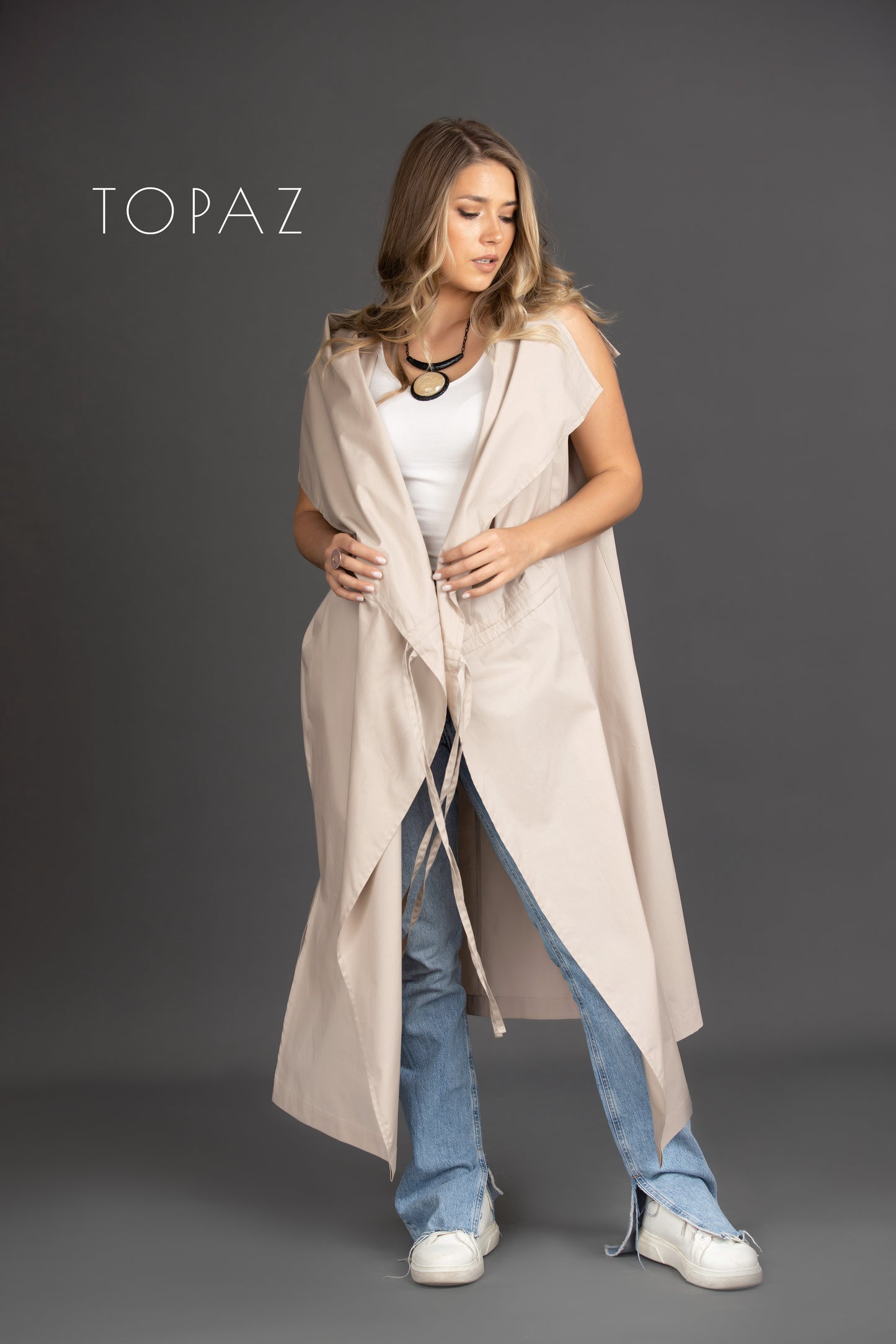 Long Poplin Gilet